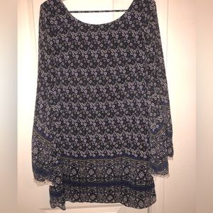 Bell arm purple dress